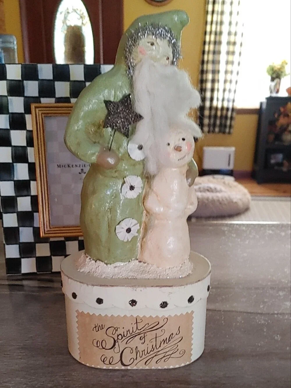 Nicole Sayre 12 Inch Santa and Snowman On Spirit Of Christmas Box